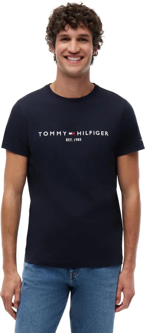Tommy Hilfiger Uomo T-Shirt Maniche Corte Core Tommy Logo Scollo Rotondo, Blu (Sky Captain), M