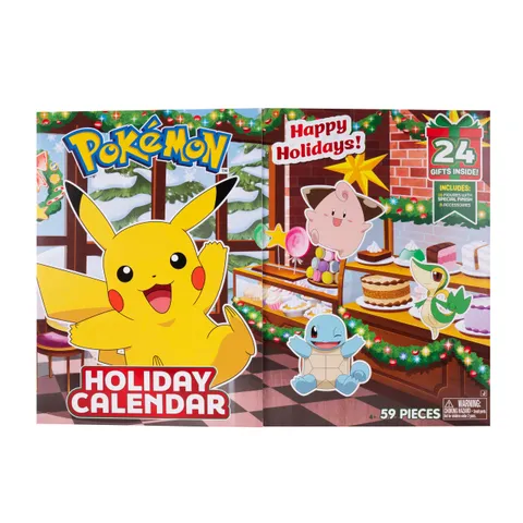 Calendario Festivo Pokémon 2025 - Include 16 Figure da Battaglia da 5 cm con Finitura