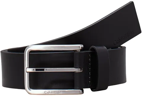 Calvin Klein Cintura Uomo Warmth Oiled Grain 3.5 cm Cintura in Pelle, Nero (Ck Black)