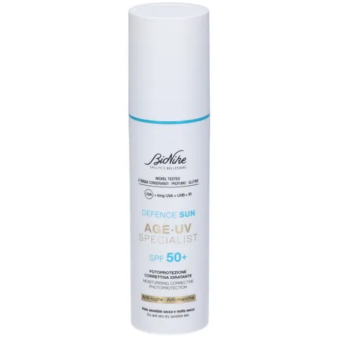BioNike Defence Sun - Age UV Specialist, Crema Viso Antirughe SPF 50+ con Acido