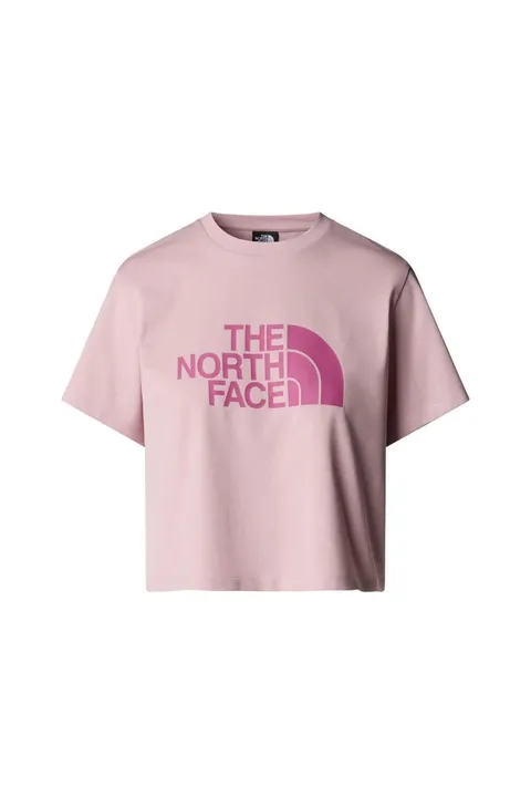 THE North FACE NF0A8A6HA1O W S/S Easy Relaxed Cropped Tee T-Shirt Donna Metal Pink/Cyber