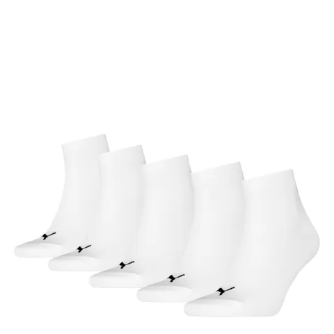 PUMA QUARTER PLAIN 5P, Calzini Unisex - Adulto, White - New, 39-42