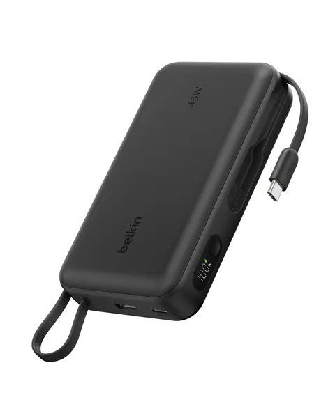 Belkin UltraCharge Power Bank 20000mAh 45W PD, Power Bank con Cavo integrato, Display