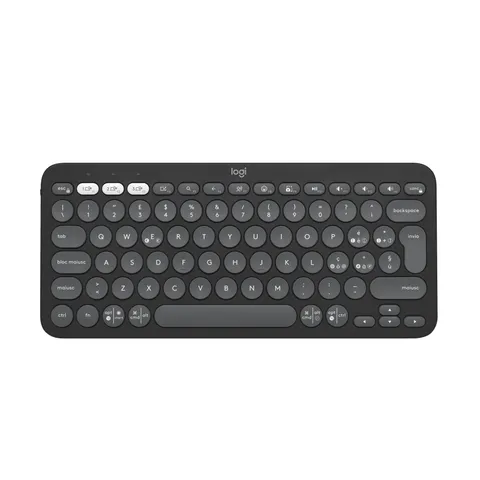 Logitech Pebble Keys 2 K380s, tastiera Bluetooth multidispositivo con tasti di scelta rapida personalizzabili, sottile e portatile, Easy-Switch per Windows, macOS, iPadOS, Android, ITA QWERTY -Grafite