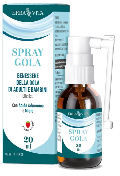 ERBA VITA Spray Gola integratore alimentare a base di estratti vegetali, acido ialuronico
