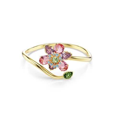 Swarovski Idyllia Bracciale Rigido, con Cristalli Multicolore, Motivo a Fiore, Taglio