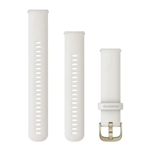 Garmin Cinturino Originale, 20mm, Sgancio rapido, Silicone, Ivory & Cream Gold