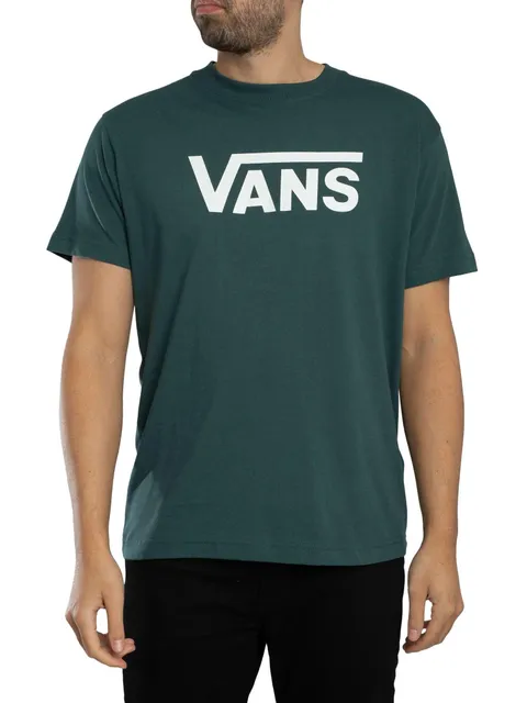 Vans Uomo T-Shirt con Logo Classico, Mystic Moss, XS