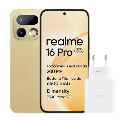 realme 16 Pro 5G Smartphone, 8GB+256GB, Display Amoled 144Hz 6,78", Batteria 6500mAh