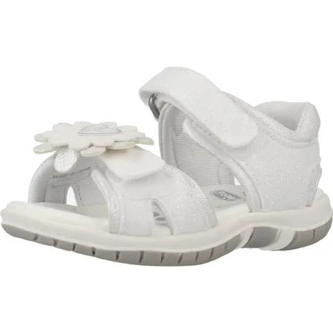 Chicco Sandali Bambina Doppio Velcro Bianco Glitterato