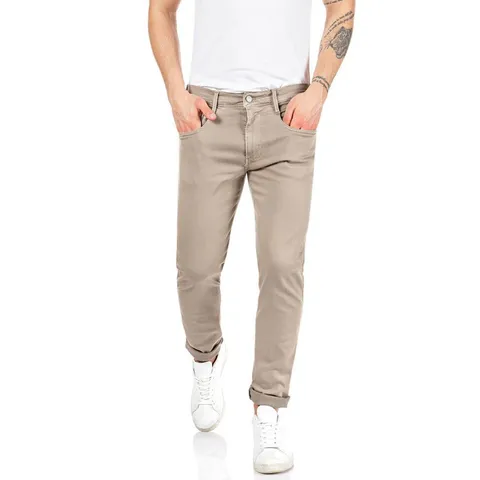 Replay Jeans da Uomo Anbass Slim Fit Hyperflex Colour X-Lite con Stretch, Sabbia 020-1