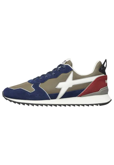 w6yz Sneakers in Tessuto Tecnico e Suede, Navy Militare Bone 42