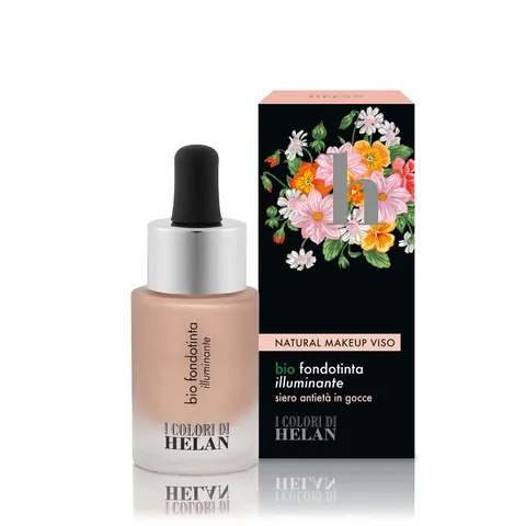 Helan, Bio Fondotinta Illuminante, Effetto glowing, texture iperfluida e leggera, adatto