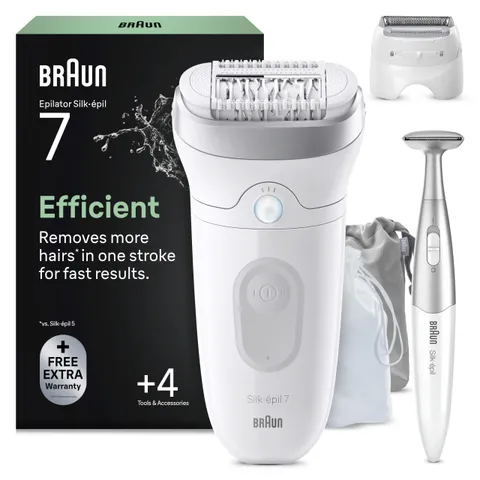 Braun Silk-Épil 7 Skinspa Epilatore Elettrico Donna, Rasoio Elettrico Donna, con Testina