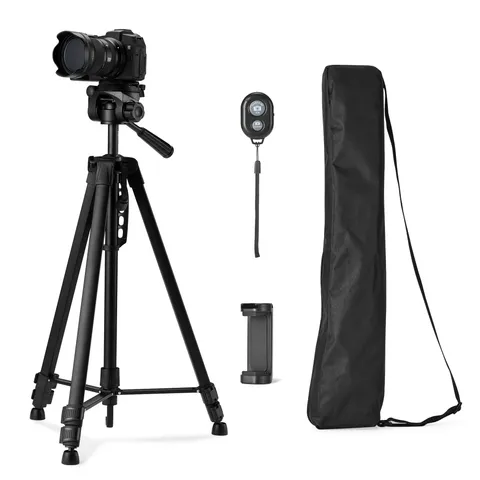 Amazon Basics - Treppiede per Telefono e Fotocamera DSLR 152cm, Leggero, con Borsa