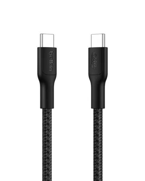 Belkin Cavo da USB-C a USB-C intrecciato, ecosostenibile (1 m, 240 W), Cavo USBC di