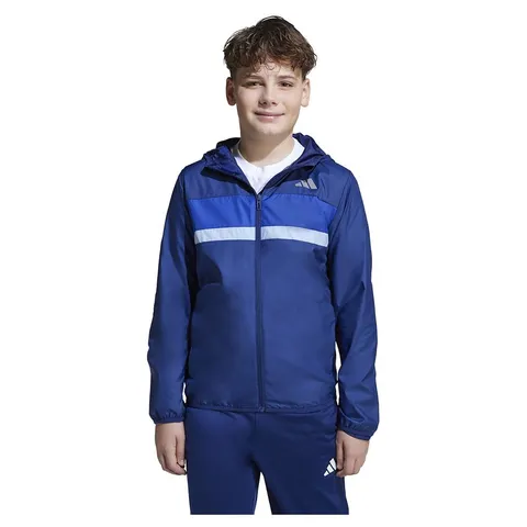 adidas Mixte enfant Tiberio Windbreaker, dark blue/team royal blue/glow blue, 11-12 Years