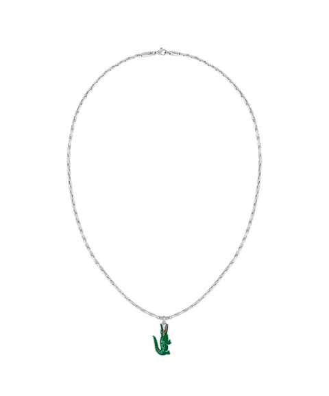 Lacoste Collana a catena da uomo Collezione Arthor in Acciaio Inossidabile, Argento Silver