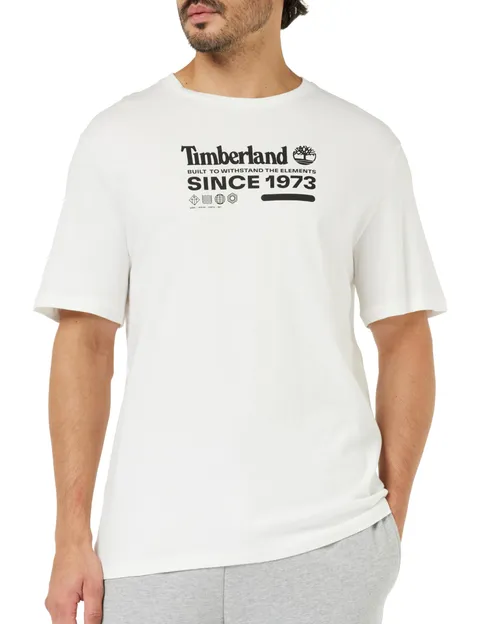 Timberland Maglietta a Maniche Corte 1 Tier3 T-Shirt, Bianco, XXL Uomo