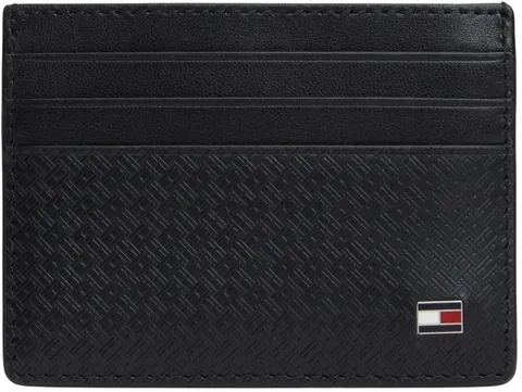 Tommy Hilfiger TH Emboss CC Holder Am0am14240, Titolare della Carta Uomo, Black (Black), One Size