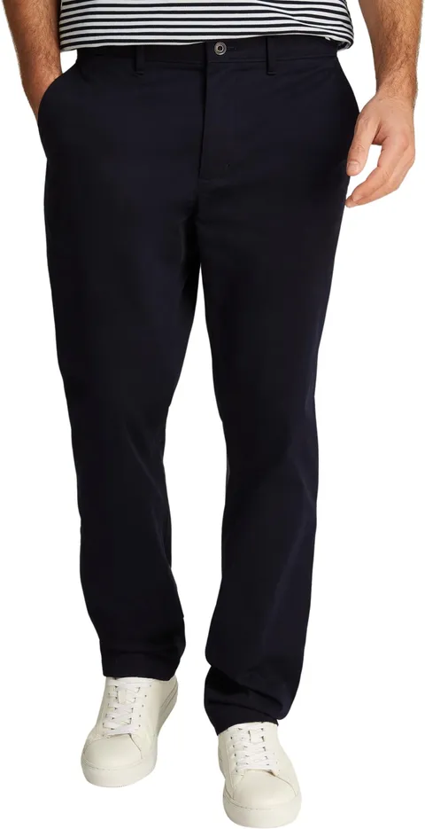 Tommy Hilfiger Uomo Pantaloni Chino Denton Chino Satin Straight Fit, Blu (Desert Sky), 30W/32L