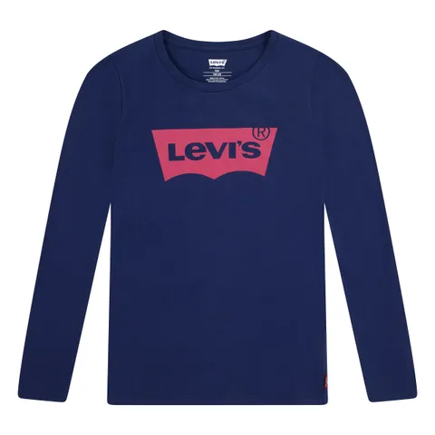 Levi's LVG L/S Batwing Tee, T-Shirt Bambine e Ragazze, Blu Medievale, 10 Anni