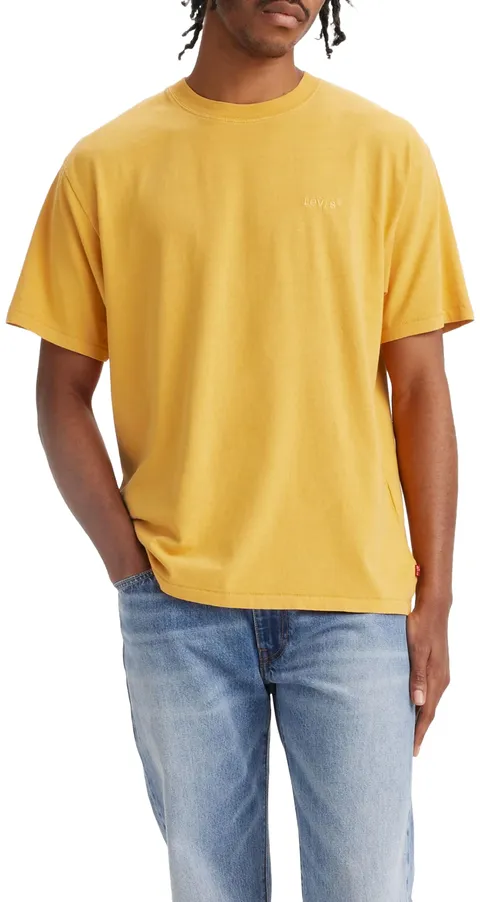 Levi's Uomo Red Tab Vintage Tee, T-Shirt, Garment Dye Ochre Jersey, XS