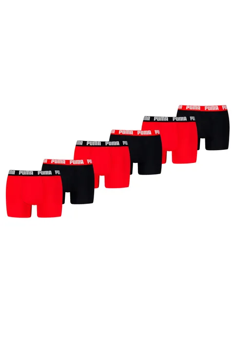 PUMA Everyday Basic Boxer 2p, Biancheria Intima Uomo, Red/Black - New, L