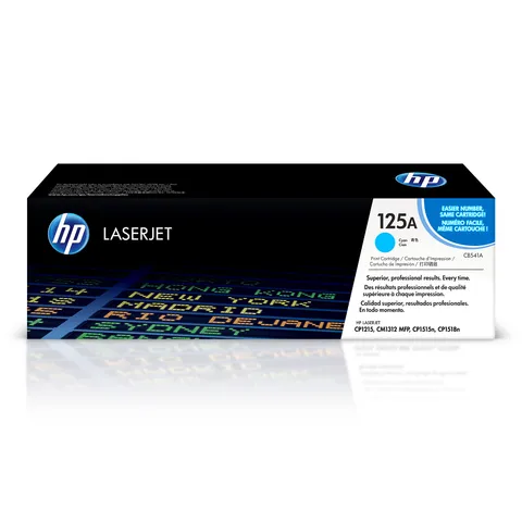 HP 125A CB541A, Cartuccia Toner Originale HP da 1400 Pagine, Compatibile con le Stampanti HP LaserJet CP1215, CM1312 mfp, CP1515n, CP1518n, Ciano