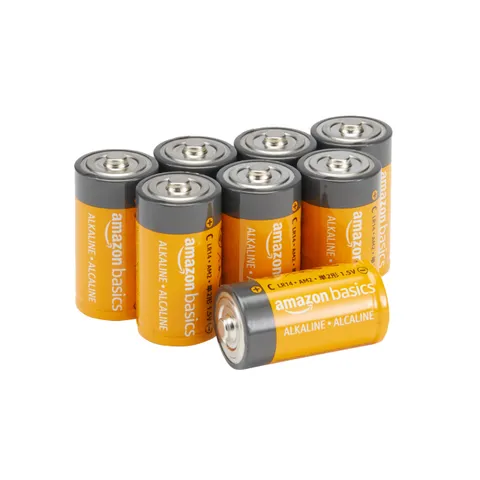 Amazon Basics, 8 batterie alcaline C multiuso, 1,5 Volt, durata di 5 anni