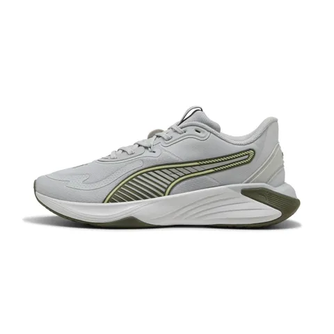 Puma PWR Hybrid TR Cross Trainer, Unisex Cool Light Gray-Feather Gray-Loden Green-Apple