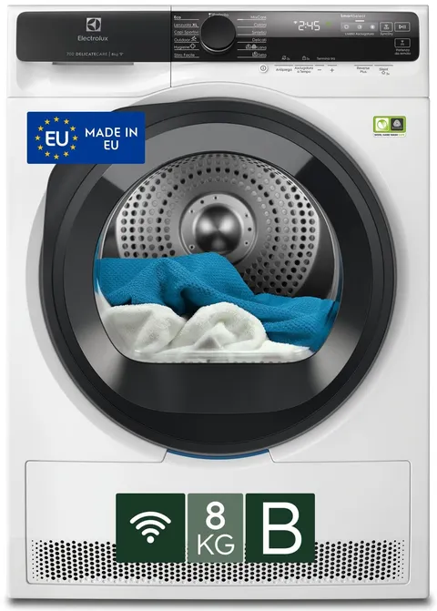 Electrolux Serie 700 DelicateCare, Asciugatrice a Pompa di Calore, 8 kg, EW7H58GY, Classe