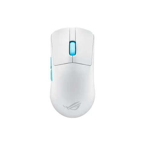 ASUS ROG Harpe Ace Aim Lab Edition Mouse Gaming Ultraleggero da 54 g, Connettività 2,4 GHz, RF, Bluetooth, cablato, sensore 36K DPI, 5 pulsanti programmabili, ROG SpeedNova, Esport, FPS, Bianco