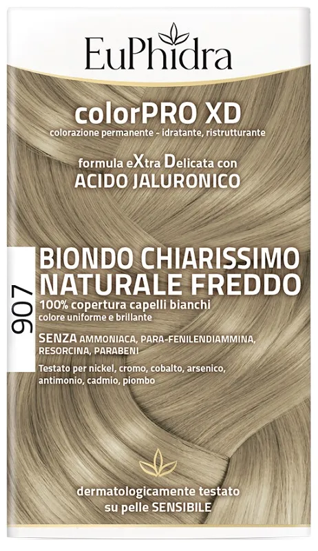 Euphidra - ColorPro XD 907, Biondo Chiarissimo Naturale Freddo, Lascia i Capelli Morbidi