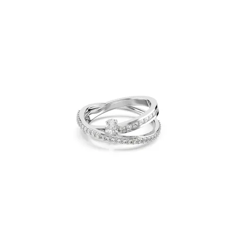 Swarovski Anello Hyperbola, Taglio misto, Bianco, Placcato rodio