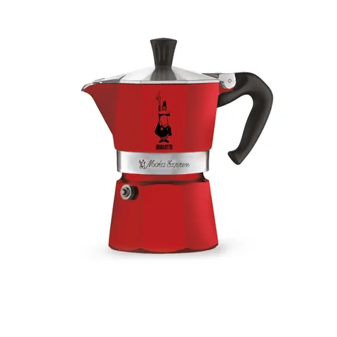 Bialetti Caffettiera Moka Express Color, 1 Tazza, Manico anti scottatura, Non adatta a