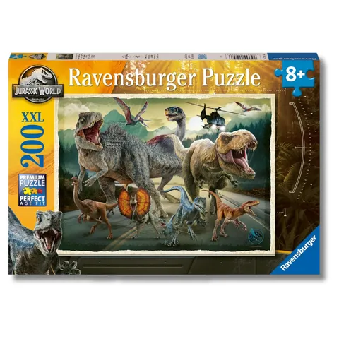 Ravensburger - Puzzle Jurassic World, 200 Pezzi XXL - Puzzle Bambini 8 Anni, Collezione