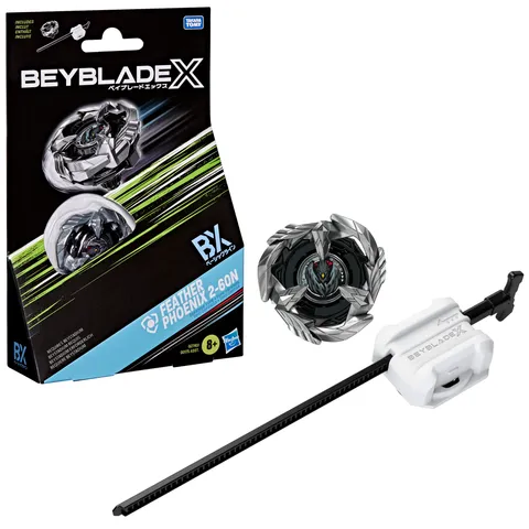 Hasbro Beyblade X, Set Starter Pack Feather Phoenix 2-60N BX con trottola da Difesa e