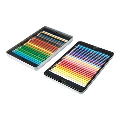 Amazon Basics Matite colorate in confezione di latta da 48 pezzi, colori assortiti