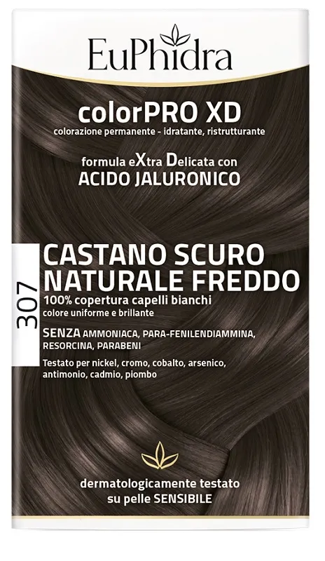 Euphidra - ColorPro XD 307, Castano Scuro Naturale, Risultato Naturale e Duraturo, Riduce