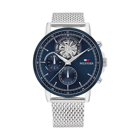 Tommy Hilfiger Orologio Analogico Multifunzione al Quarzo da Uomo con Cinturino in Acciaio Inossidabile con Cinturino in Acciaio Inossidabile - 1710609