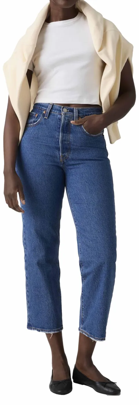 Levi's Ribcage Straight Ankle Jeans, Jazz Pop, 31W / 27L Donna