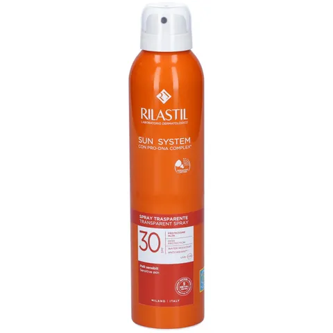 Rilastil Sun System Transparent, Spray Corpo Trasparente, Azione Antiossidante, Texture