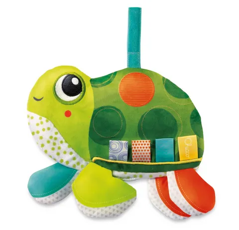 Chicco Molly La Tartaruga, Giochino in Tessuto Morbido e Colorato, Diversi Tessuti per