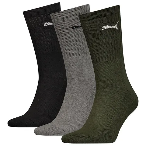 PUMA Unisex CREW SOCK 3P, Green Combo, 47-49