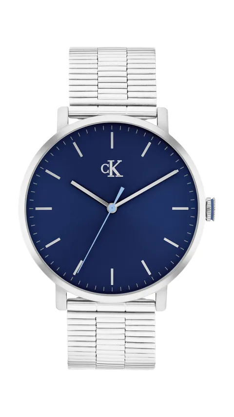 Calvin Klein Orologio con Movimento al Quarzo a Tre Lancette Argentato Collezione CK REAL con Cinturino in Acciaio Inossidabile Argentato - 25200548