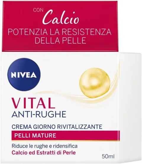 Nivea Vital Antirughe Crema Giorno Viso Rivitalizzante per Pelli Mature, 50 ml