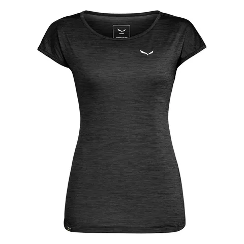Salewa Puez Melange Dry W S/S Tee T-Shirt, Black Out Melange, XL Donna