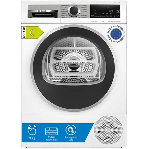 Bosch WQG245C0IT Serie 6 Asciugatrice a pompa di calore 9 kg, Classe energetica C