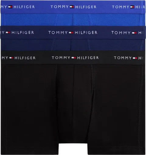 Tommy Hilfiger 3P DTM Boxer da Uomo Nob Blu/PRP Nvy/Blk L